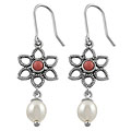 Pink Coral Cultured Freshwater Pearl Earrings