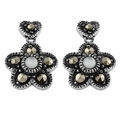 Sterling Silver Mother of Pearl Floral Earrings