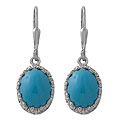 Sterling Silver Oval Turquoise Earrings