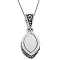 Sterling Silver Mother of Pearl Almond Necklace