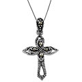 Sterling Silver Marcasite Cross Necklace