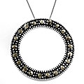 Sterling Silver Marcasite Circle of Life Necklace