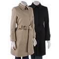 London Fog Petite Cotton Trench Coat with Tonal Stitching