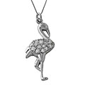 Sterling Silver Cubic Zirconia Flamingo Necklace