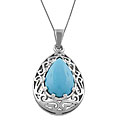 Sterling Silver Turquoise Teardrop Necklace