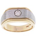 14k Yellow Gold Men's 1/4ct TDW Diamond Bezel Ring