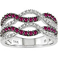 14k White Gold Ruby 1/8ct TDW Diamond Ring