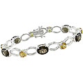Sterling Silver Smoky Quartz Citrine Bracelet