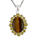 Sterling Silver Tiger's Eye Citrine Necklace