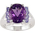 Sterling Silver Amethyst Tanzanite Ring