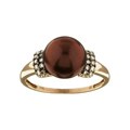 14k Cultured Brown Freshwater Pearl 1/5ct TDW Diamond Ring
