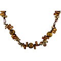 Cultured FW Pearl Tiger's Eye Quartz Necklace