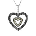14k White Gold 1ct TDW Diamond Heart Necklace