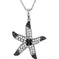 14k White Gold 1/3ct Diamond Starfish Necklace