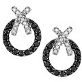 14k Gold White and Black 1/4ct Diamond Earrings