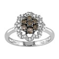14k White Gold 1/2ct Brown and White Diamond Ring