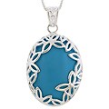 Chateau D'Argent Sterling Silver Created Turquoise Necklace