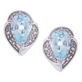 Chateau D'Argent Sterling Silver Topaz Diamond Earrings