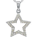 10k White Gold 1/4ct TDW Diamond Star Necklace