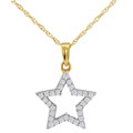 10k Yellow Gold 1/4ct TDW Diamond Star Necklace