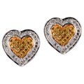 10k Two-tone Gold 1/3ct TDW Diamond Heart Earrings