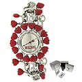 Moschino 'Jelly Heart' Red Heart Accent Watch