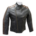 Men's Dual Leather Stripe Motorcycle Jacket
