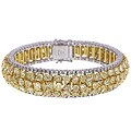 18k Two-tone Gold 26 3/4ct TDW Diamond Bracelet
