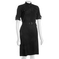 Tahari 3/4-sleeve Matte Crepe Belted Dress