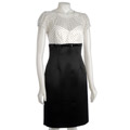 Tahari Short-sleeve Chiffon and Satin Dress