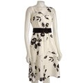 Tahari Sleeveless Printed Silk Taffeta Dress