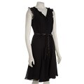 Tahari ASL Women's Chiffon Ruffle Sleeveless Dress