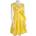 Tahari ASL Women's Silk Doupioni V-neck Dress
