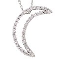 14k White Gold 1/4ct TDW Diamond Moon Necklace