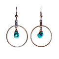 Southwestern Turquoise Dangling Loop Earrings (USA)