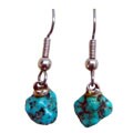 Southwestern Turquoise Nugget Drop Earrings (USA)