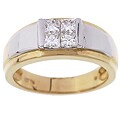 14k Two-tone Gold 1ct TDW Men's Diamond Band