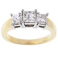 14k Two-tone Gold 1 1/2ct TDW Diamond 3-stone Ring (H-I, I1)