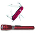 Swiss Army Spartan Ruby Knife w/Bonus Mini MagLite