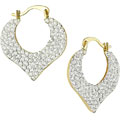 10k Yellow Gold Crystal Swirl Heart Earrings