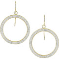 10k Yellow Gold Circle Crystal Hoop Earrings