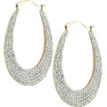 10k Yellow Gold Crystal Hoop Earrings