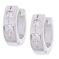 Sterling Silver and CZ Huggie Style Earrings