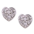 Sterling Silver and CZ Tween Heart Stud Earrings