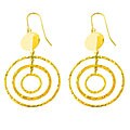 14k Yellow Gold Polished Orbit Drop Earrings