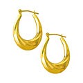 14k Yellow Gold Polished Swirl Oval Hoop Earrings