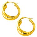 14k Yellow Gold Interlocking Bar Hoop Earrings