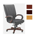 Mayline President Wood and Leather Chair