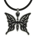 Stainless Steel Black Butterfly Necklace