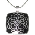 Stainless Steel Lotus Medallion Necklace